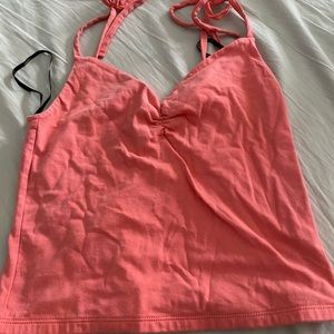 Salmon tank top with ties
